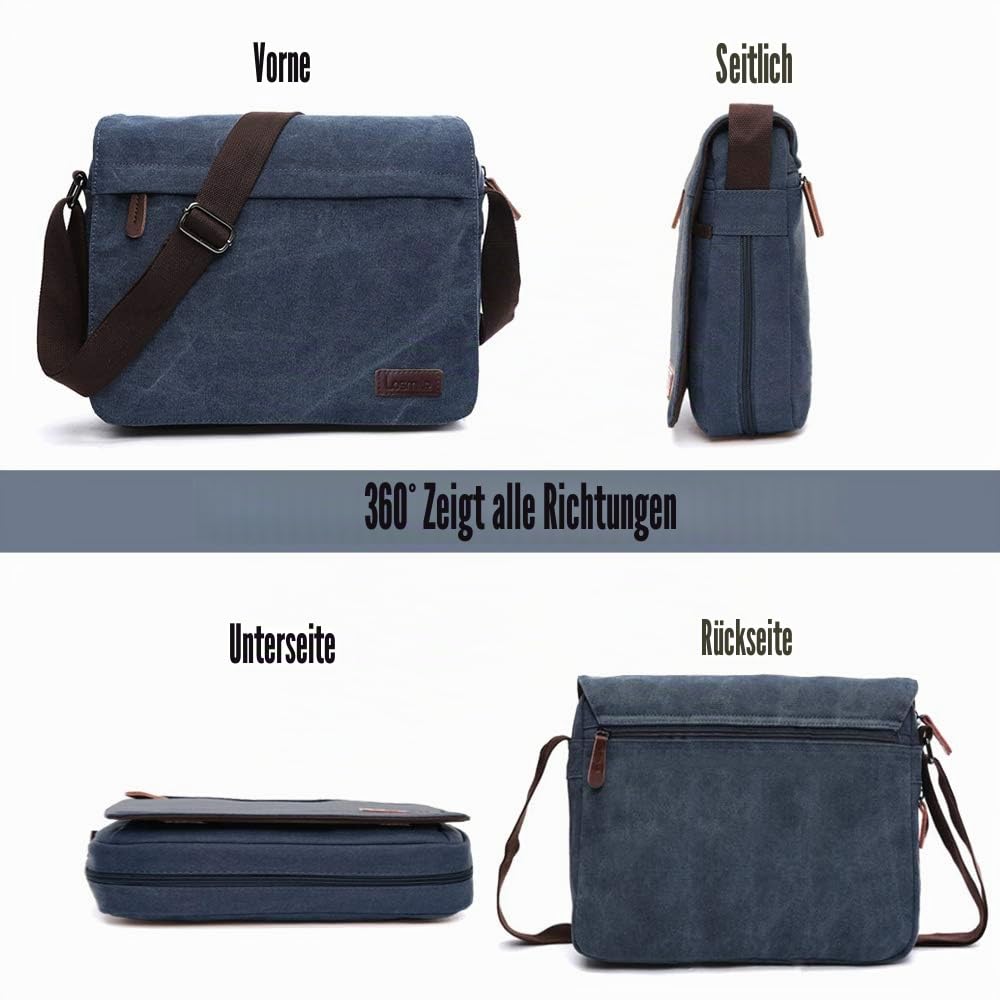 LOSMILE Herren Umhängetaschen, Leinwand Schultertaschen, Laptoptasche,Schulranzen, für Schule und Arbeits,für Männer und Frauen.
