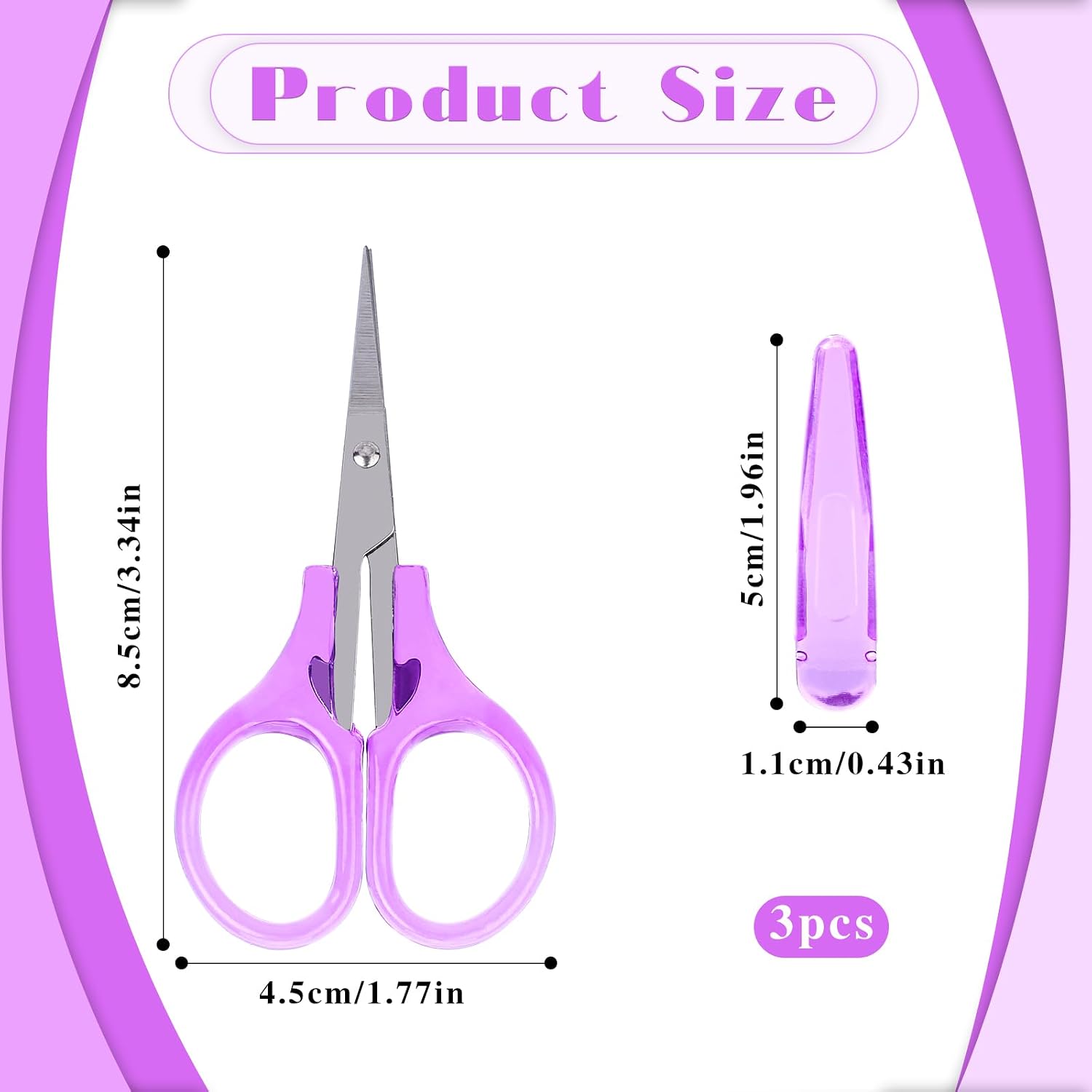 2Pcs Small Scissors All Purpose Craft Scissors Stainless Steel Mini Detail Craft Scissors Precision Straight Fine Tips Design for Paper Cutting,Scrapbooking image 2