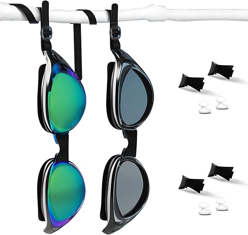 Miniatura 9 de Gafas de natación, paquete de 2 gafas de natación antivaho, anti-UV, sin fugas, adultos, hombres, mujeres y jóvenes