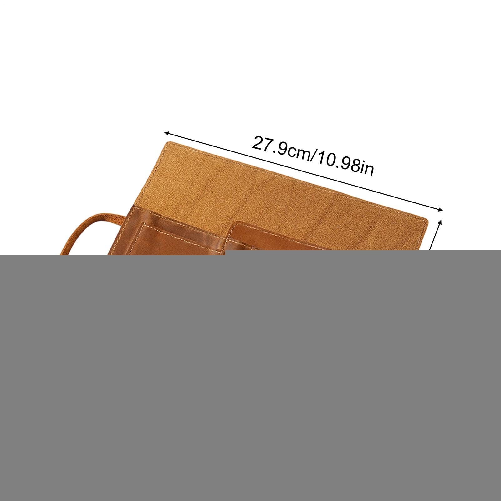 Astuccio portapenne, effetto pelle, arrotolabile, stile vintage