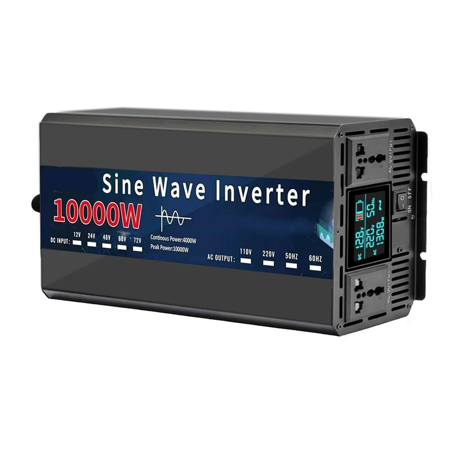 Onduleur Voiture Onduleur Solaire Onde Sinusoïdale pour 12V/24V/48V/60V/72V DC À AC 220V 50Hz/60Hz 1000W 2000W 3000W 4000W 5000W 6000W 8000W Convertisseur