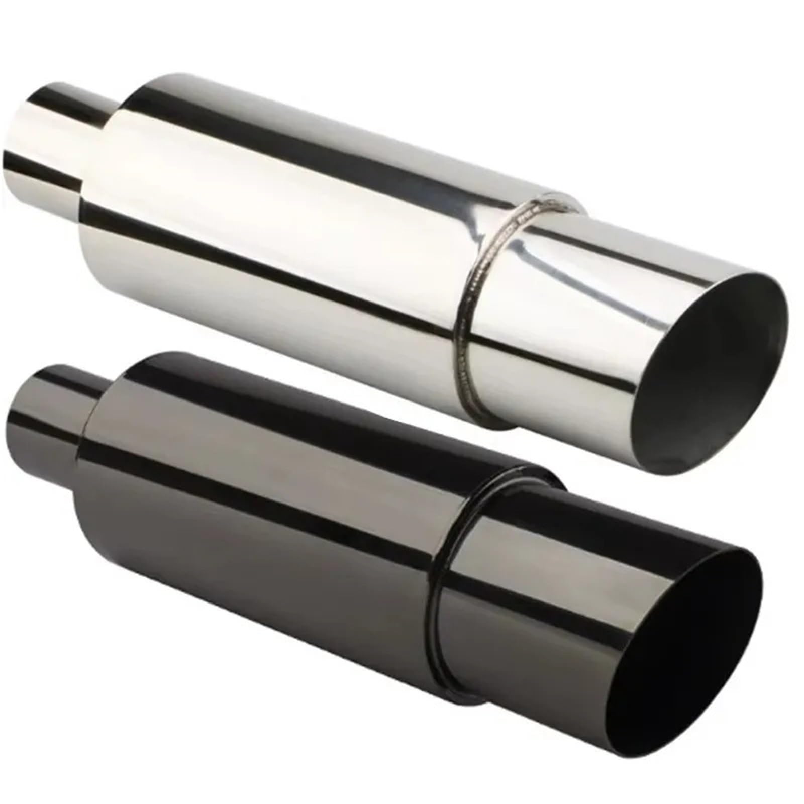 Car Silencer 55mm tłumik wydechowy samochód rura wydechowa ze stali nierdzewnej uniwersalny prosty bęben zagęścić układ(Coloful)