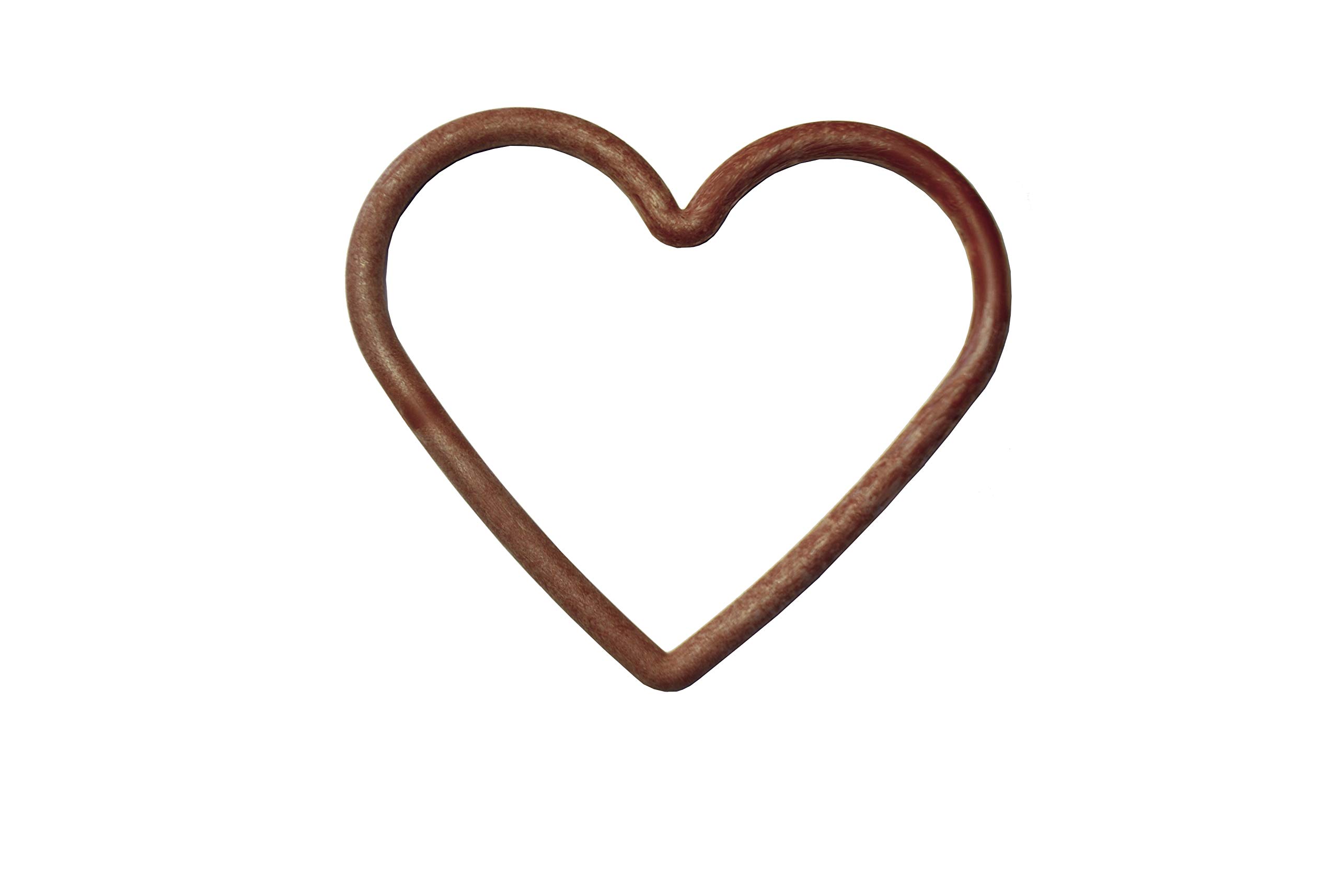Linic Proops Pack of 5 Large WOOD EFFECT Heart Shape Macrame Frame Ring, 155mm x 112mm, Craft, Hobby. (S7830) Free UK Postage.