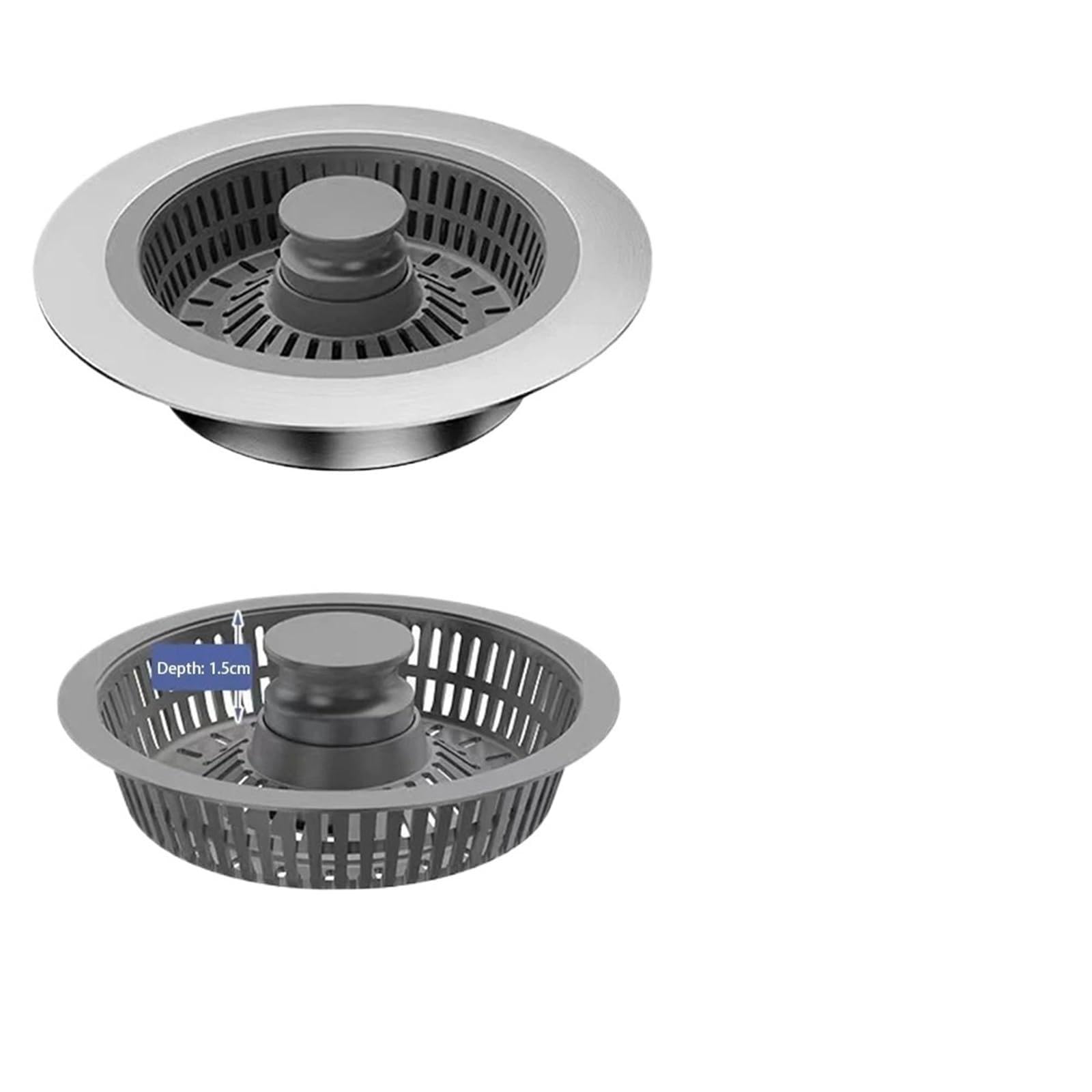 Kitchen Sink Drain Stopper Strainer Stainless Stee Kitchen Sink Drain Strainer Anti-clogging Pops Up Stopper Plug Filter Screen for Garbage Disposal(Color3)