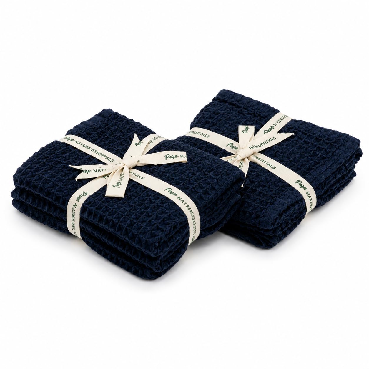Waffle Weave Everyday Essentials Combo | 100% Cotton Face Towel Set of 3 & Hand Towel | Ultra Soft, Quick Dry, Highly Absorbent, Lightweight Bathroom Towels (Navy Blue)-image-32
