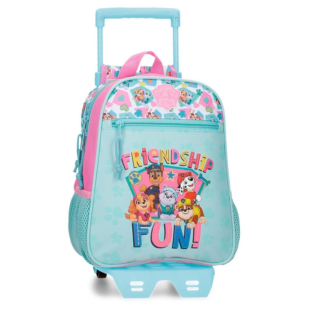 Paw Patrol Patrulla Canina Friendship fun Mochila Preescolar con Carro Azul 23x28x10 cms Poliéster 6,44L