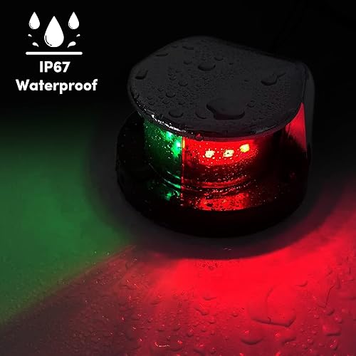 Miniatura 4 de VEITHI Luces de navegación para barco, luces de navegación marinas impermeables, luces de barco más brillantes de 2 millas de arco y popa de 12 V