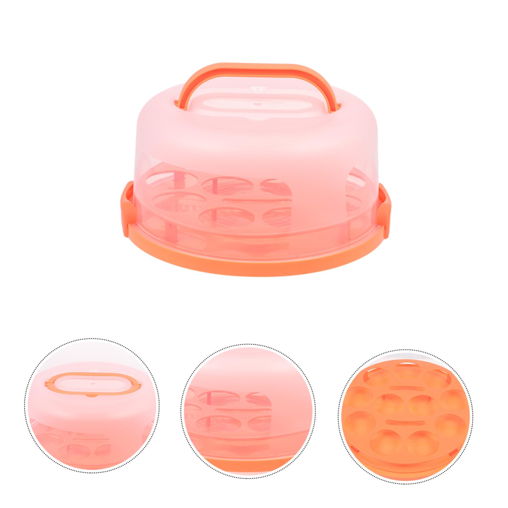 NAMOARLY Portable Cake Carrier with Locking Lid Pp Cake Storage Container with Handle