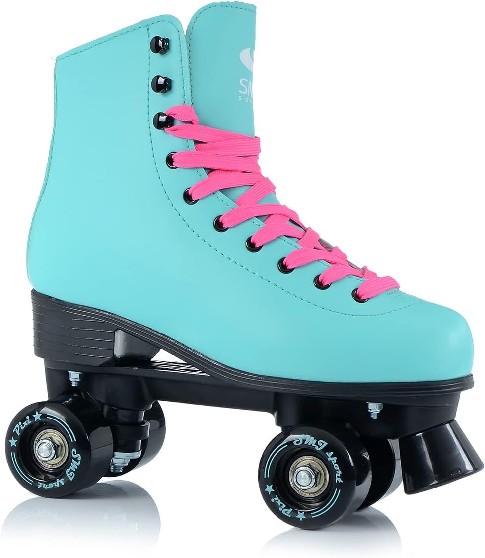 Patines clásicos Retro para Mujer, rodamientos ABEC7, Color Rosa Menta, Patines en línea, Tallas 35, 36, 37, 38, 39, 40, 41