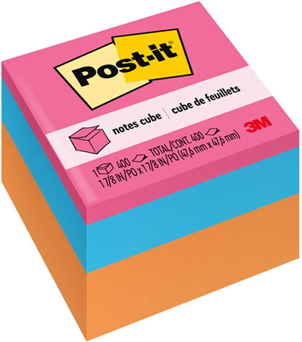 Post-it Notes, 2 in x 2 in, 1 Cube, America's #1 Favorite Sticky Notes, Orange Wave, Clean Removal, Recyclable (2051-N)