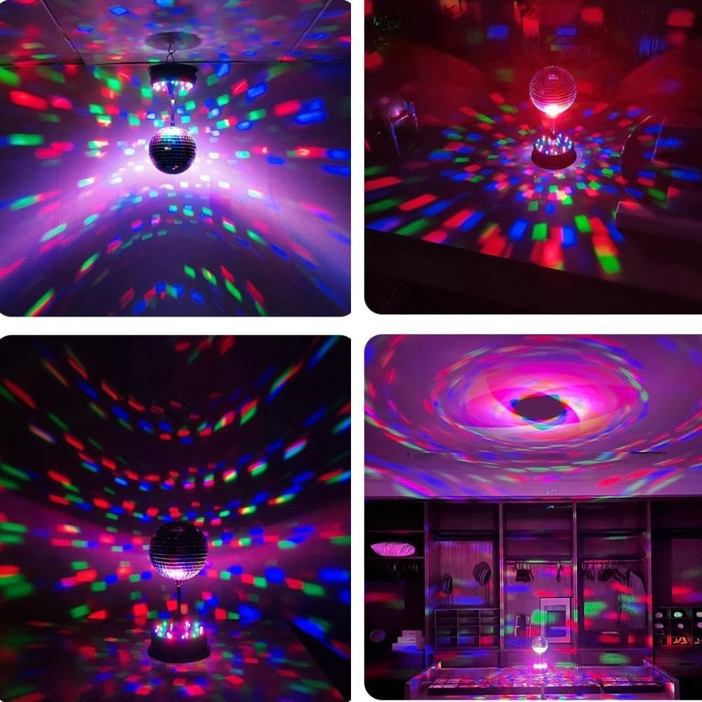Mirror Disco Ball, Reflective Led Stage Lighting for Dance Disco DJ Club Party Decoration, Family Gathering Live Lamp (5", C)