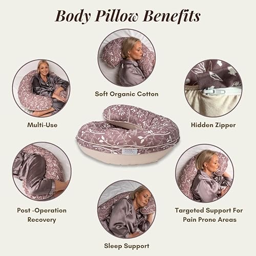 Miniatura 2 de BellaMoon Almohada de embarazo en forma de C para dormir (55 pulgadas), almohada corporal de maternidad con funda de enfriamiento, soporte suave