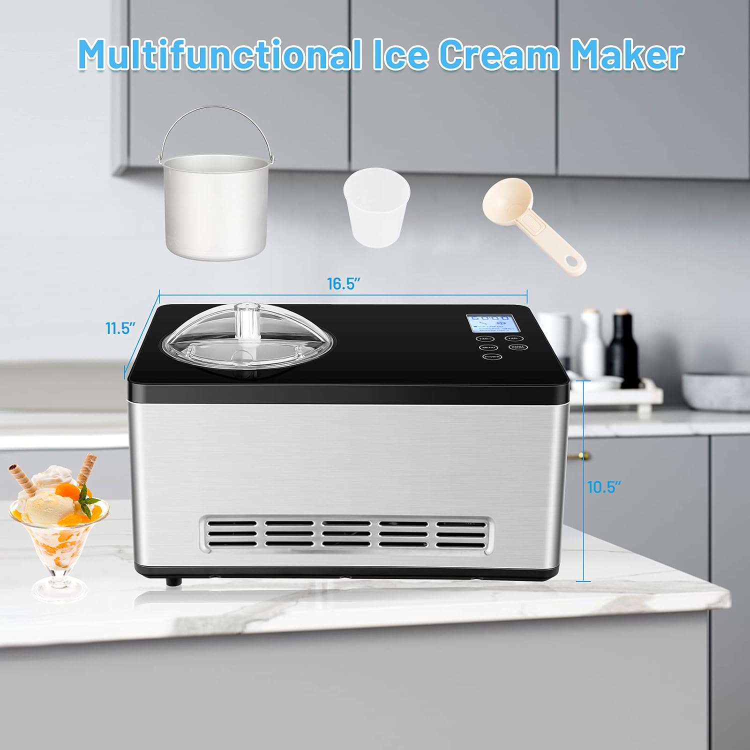 Buy COSTWAY Ice Cream Maker, 2.1Quart Automatic Countertop Ice Cream