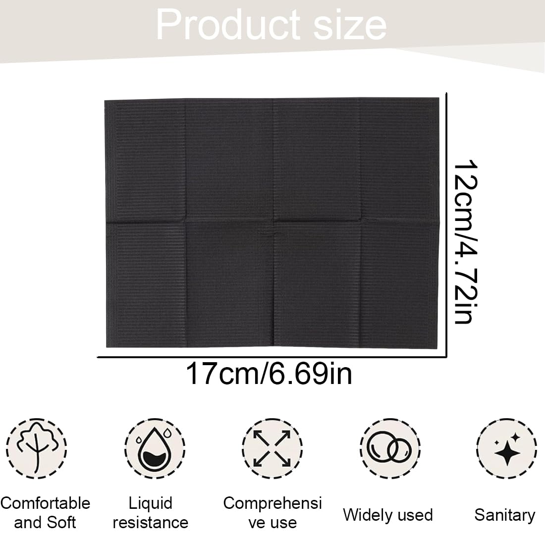WUSJCOF Bavaglini Dentali, 50 Pezzi Premium Usa e Getta Impermeabile, Bavaglini per Tatuaggi, Tovaglia, Tattoo Copri Tatuaggi e Tovagliette, Tattoo Clean Pad e Abdeckungen (Nero)