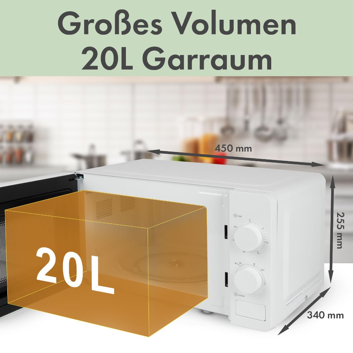 Bomann® Mikrowelle | 700 Watt | 6 Stufen | 20 Liter Garraum | 360° Drehteller | Timer mit Endsignal | Microwelle | Microwellengerät | MW 6014 CB weiß