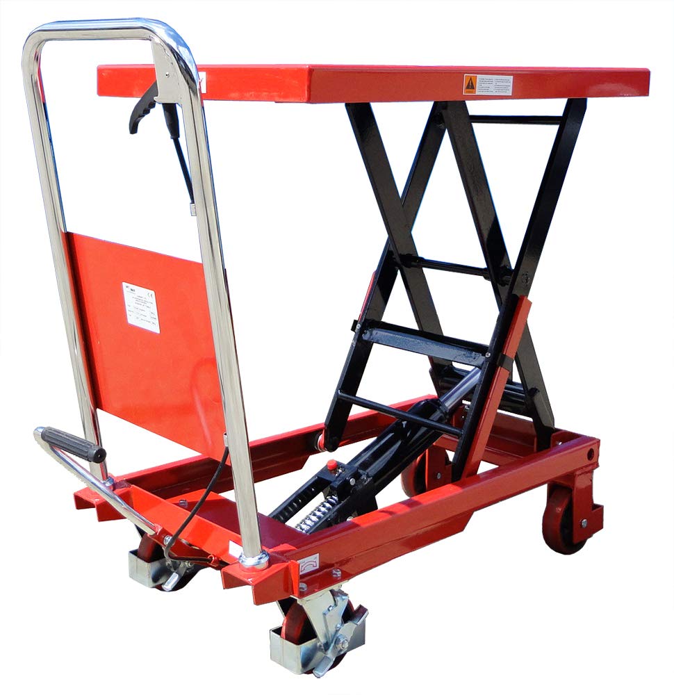 Buy LiftMate Mobile Scissor Lift Table, Hydraulic Scissor Lift Trolley, 300kg Capacity Online at