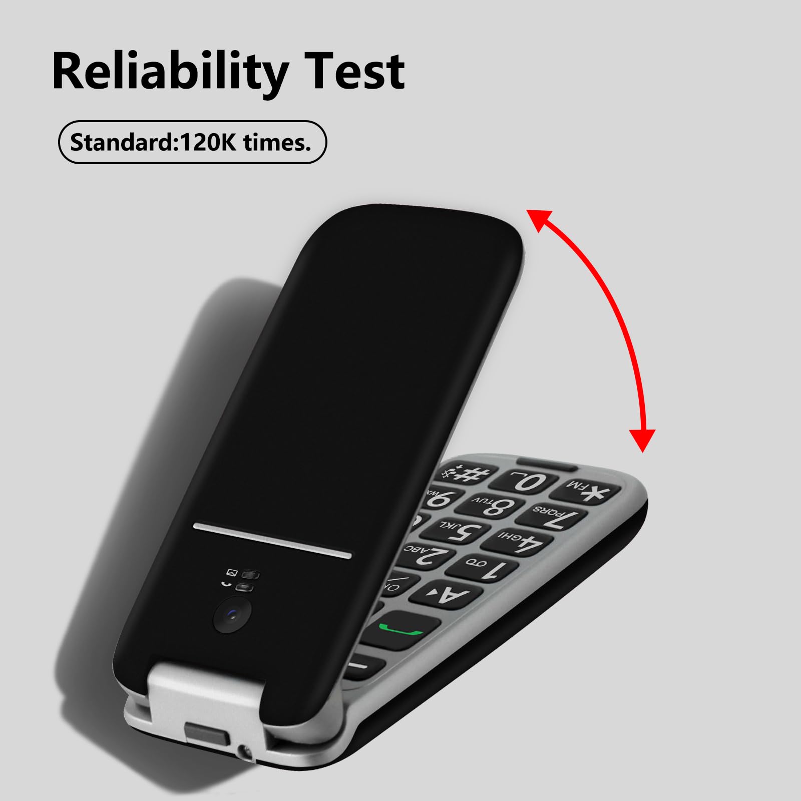artfone G3 4G VoLTE Teléfono móvil de Tapa para Mayores丨Botones y Teclas Grandes丨Teléfono móvil para Ancianos de Pantalla 2,4" 丨Base de Carga丨Botón SOS丨Bateria 1300mAh丨Radio FM丨Bluetooth丨USB-C - Negro