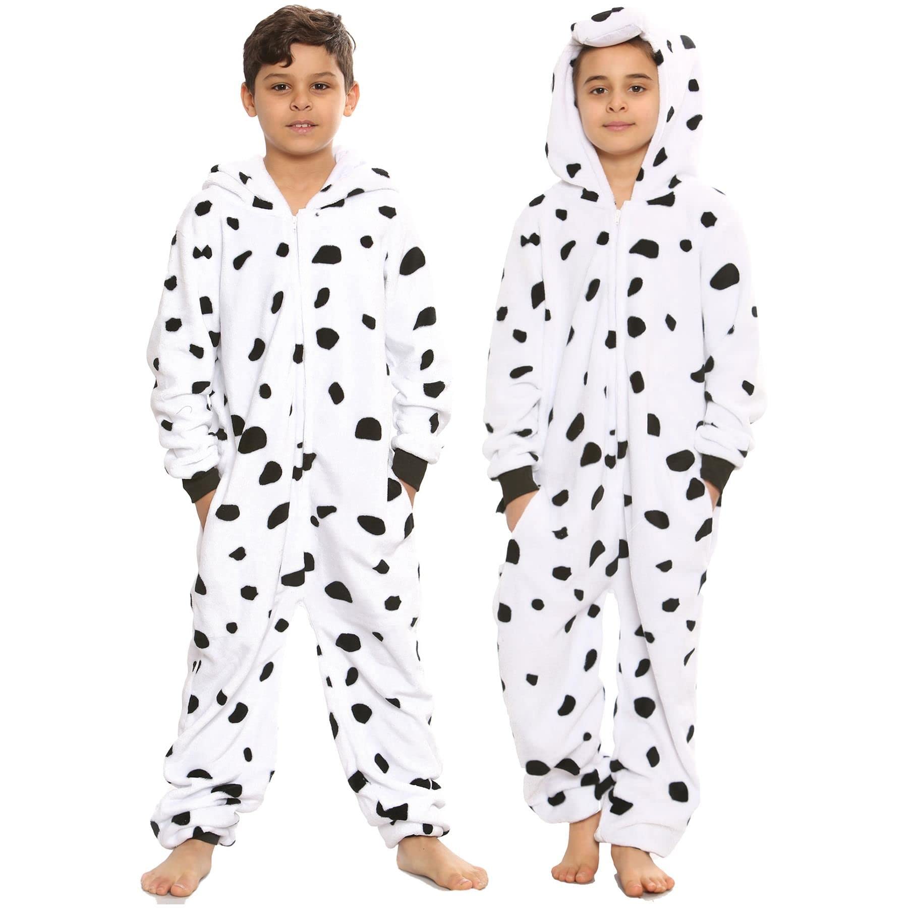 A2z 4 Kids Unisex Kids Dalmatian E.soft Girls Boys Costume Kids Jumpsuits Soft Plush Fleece - ._3-4