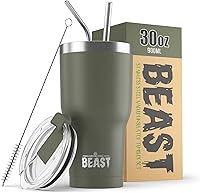 Vista 60 de Beast Vaso de 20 oz de Acero Inoxidable con Aislamiento al Vacío para Café y Hielo de Doble Pared Termo de Viaje (Arcoíris)
