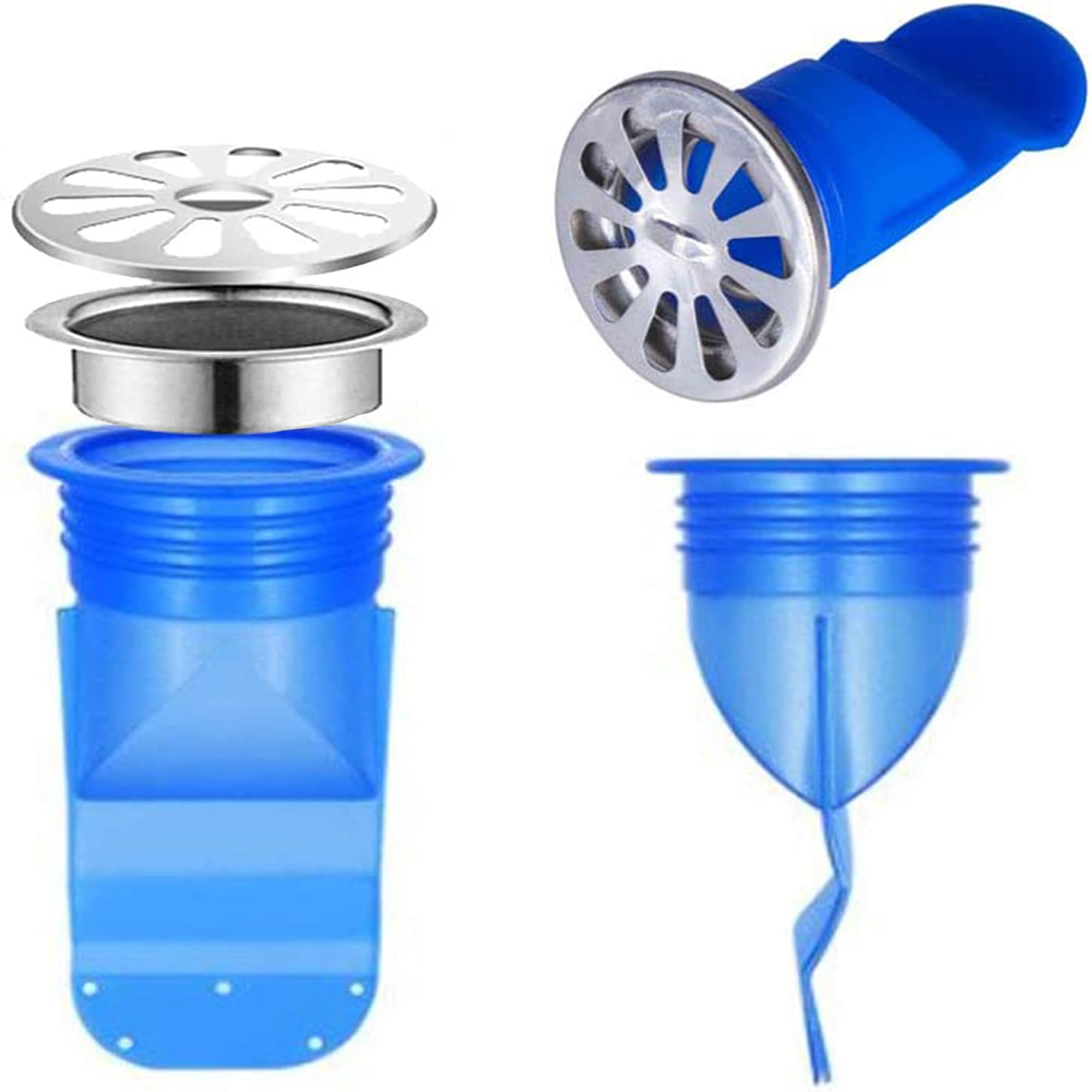 Drain Backflow Preventer - 2 PCS Silicone Waterless Trap Seal - One Way Drain - Sink Floor Drain Trap for Pipes Tubes In Toilet, Bathroom, Kitchen (D:30~36mm)