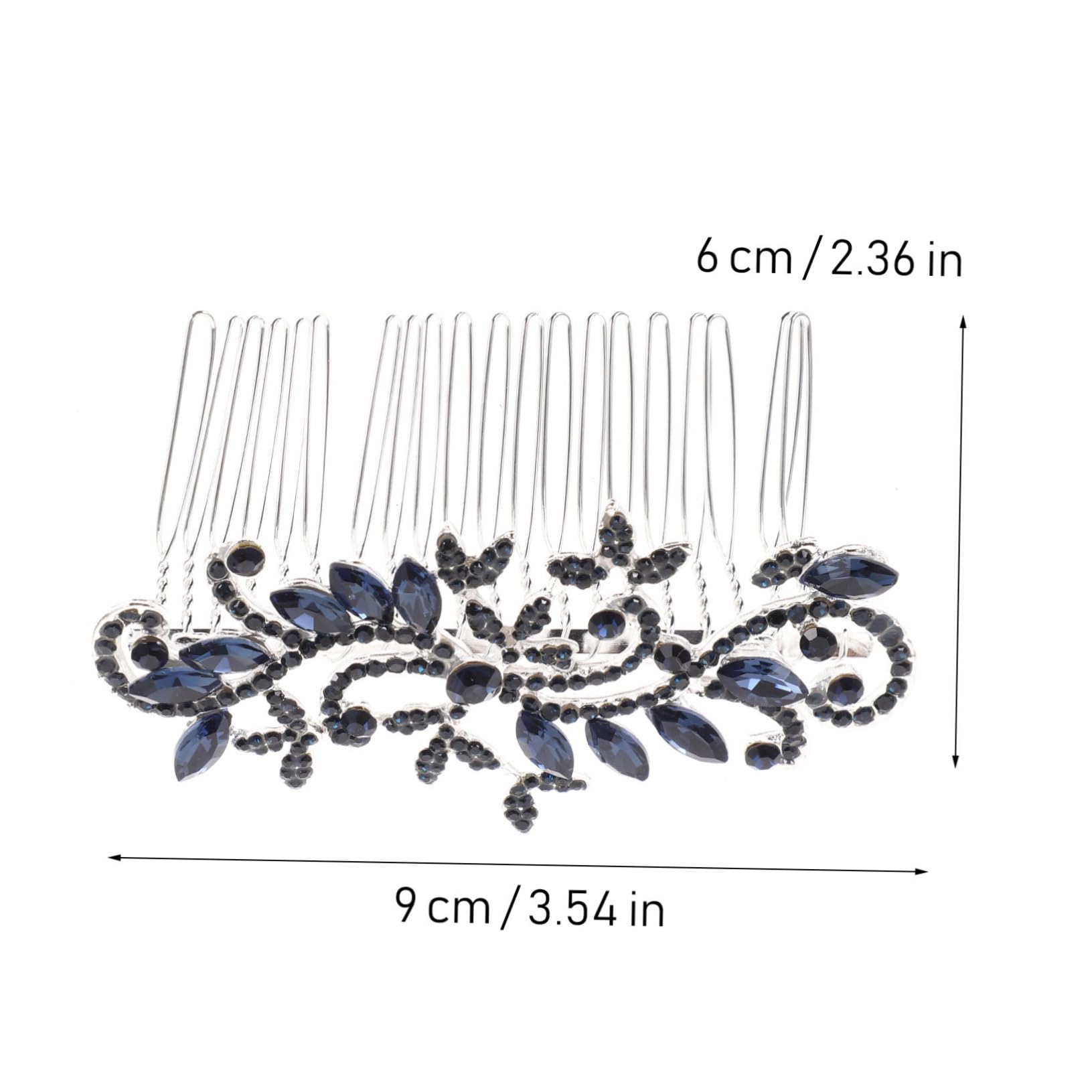 Garneck Navy Blue Rhinestone Hair Comb, Elegant Vintage Bridal Hair Accessories for Women - Image 2