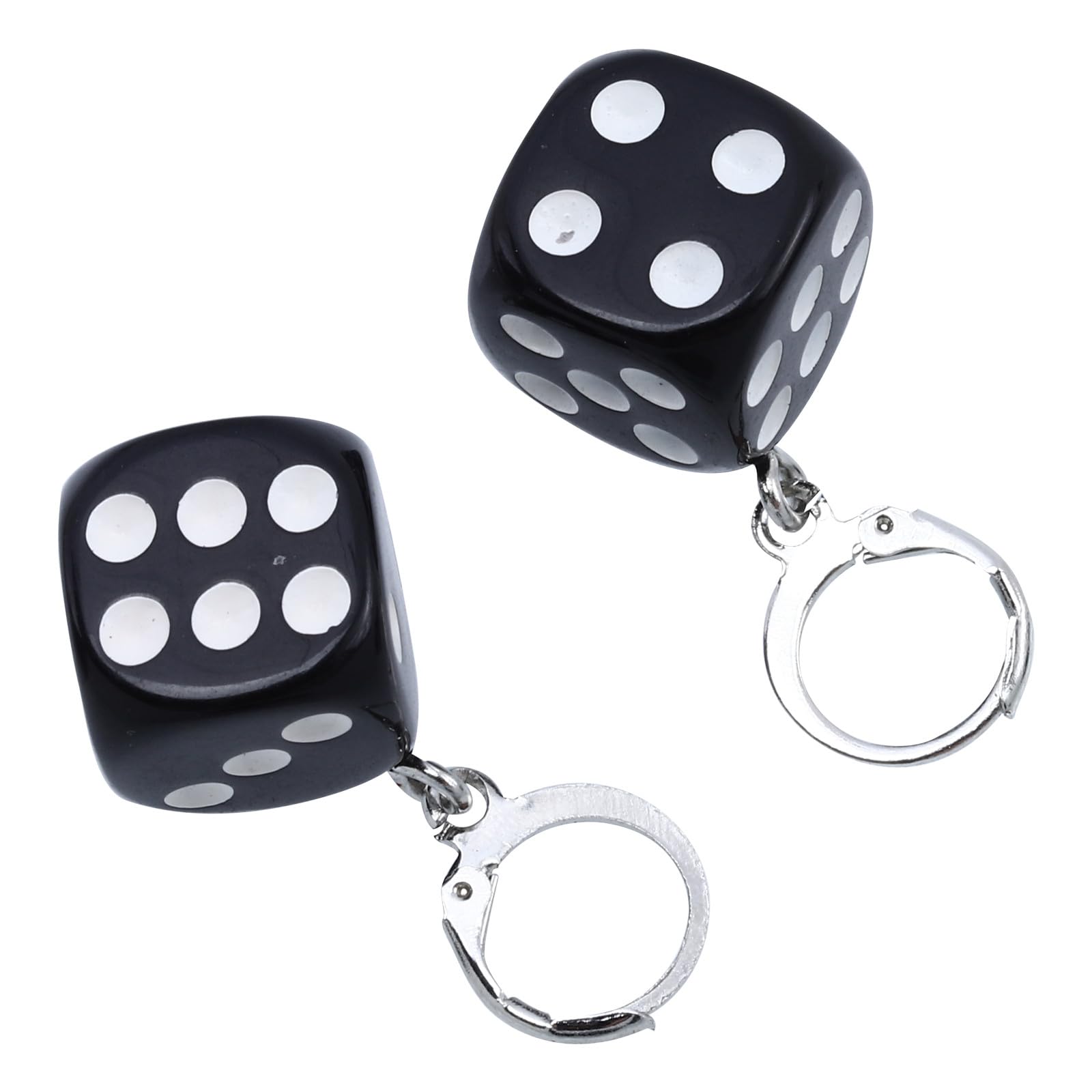 Creative Black Dice Dangle Earrings for Women, Cartoon 3D Drop Earrings Jewelry, Unique Ear Adornments for Casual and Party Wear