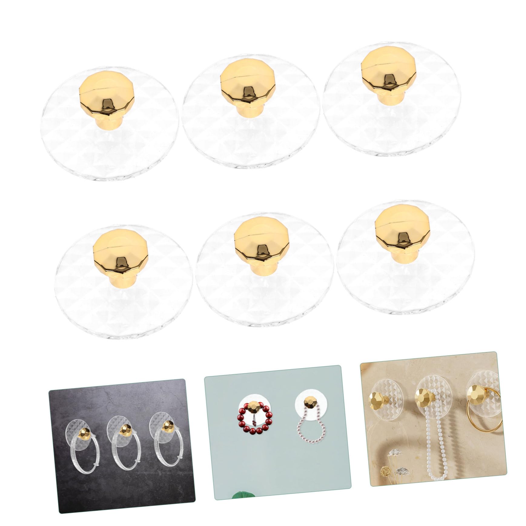 Mikikit Colgadores Adhesivos Para Pared Con Diseño De Soporte Transparente Para Joyas Collares Y Llaves Fácil Instalación Sin Daños Multiusos Para Colgar Ropa Y 6 Piezas X 4