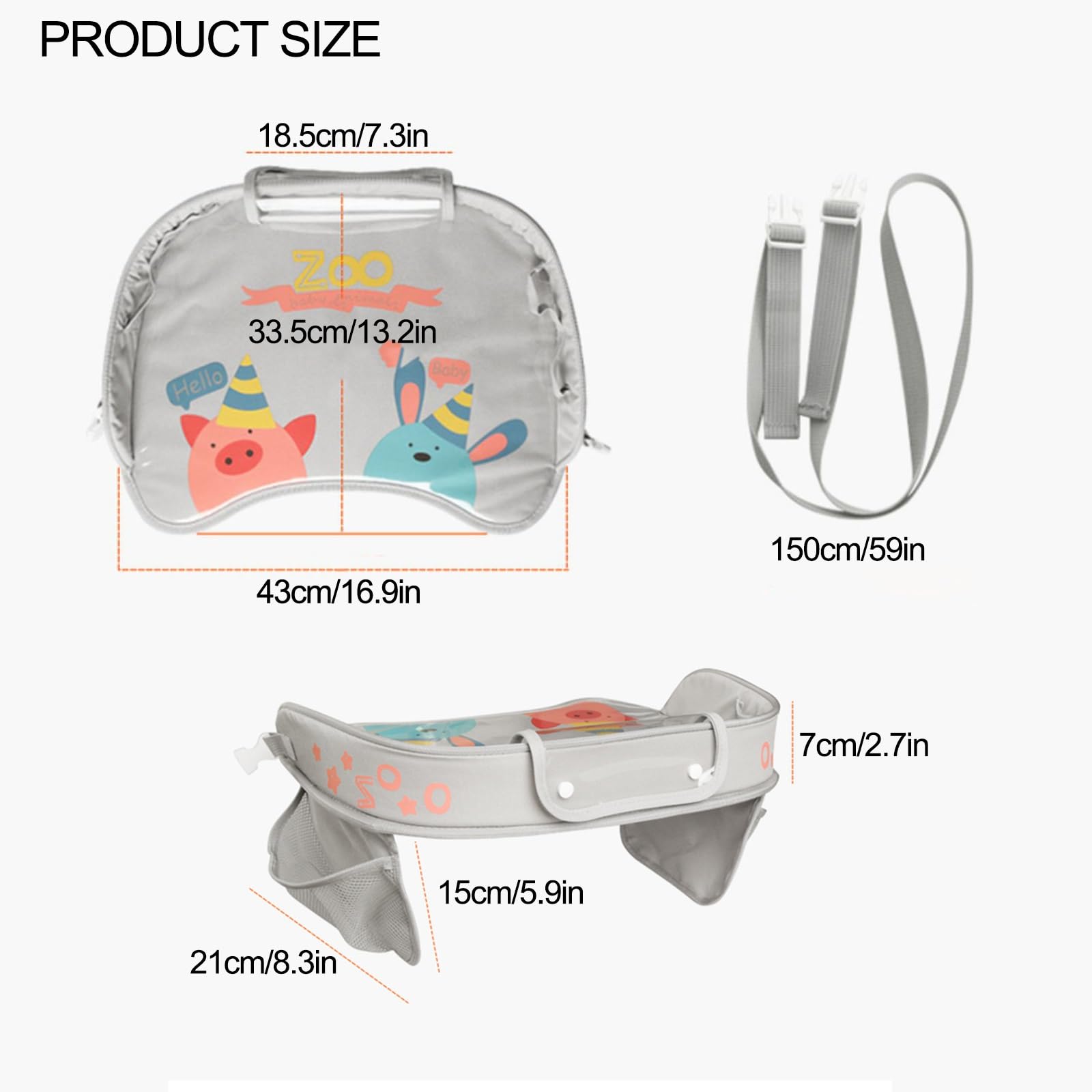 Taca samochodowa dla dzieci z miejscem do przechowywania, wodoodporne akcesoria wewnętrzne, ze stojakiem na tablet i wieloma kieszeniami, organizer na butelki z zabawkami (różowy)