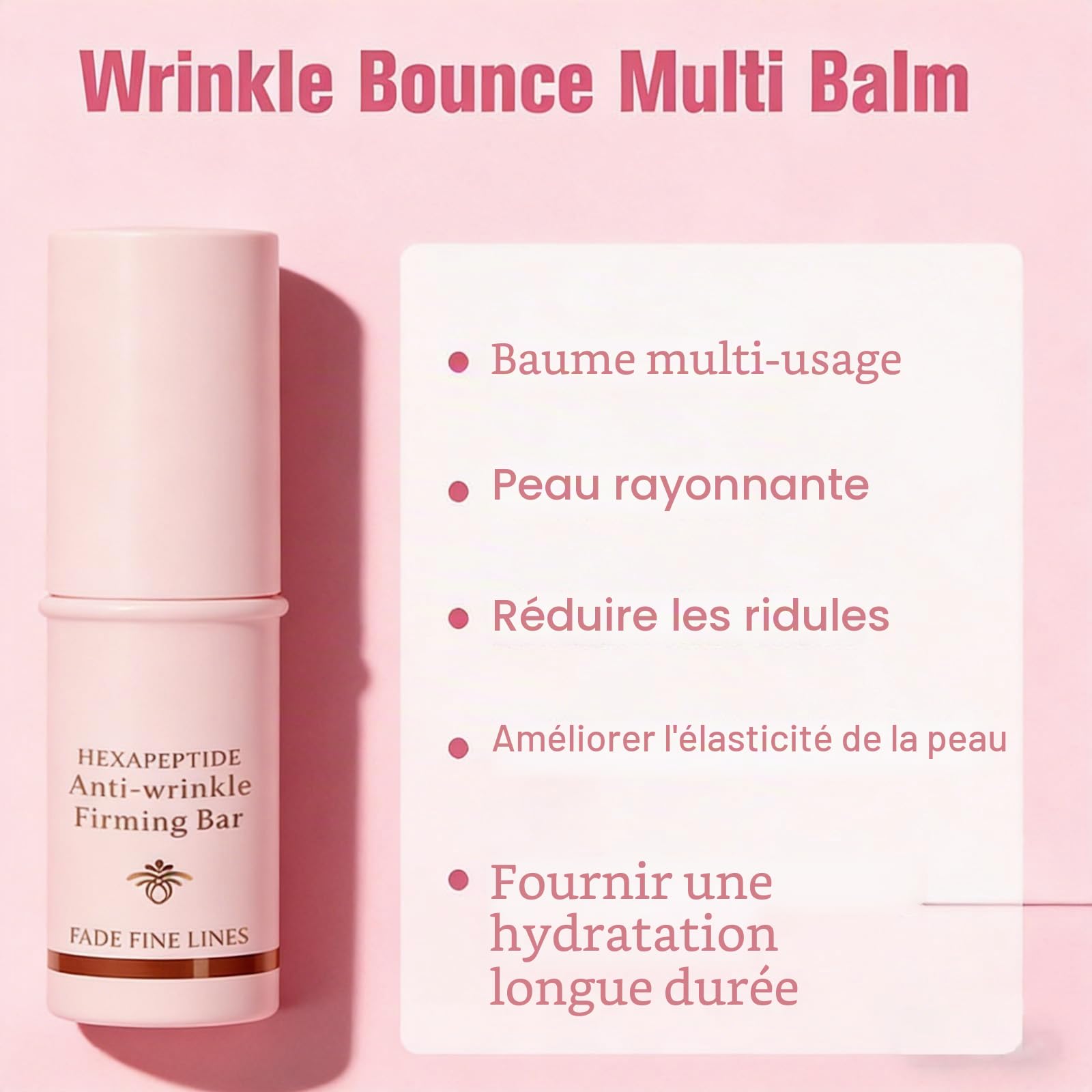 Wrinkle Bounce Multi Balm Stick | Eye Face Neck Base & Moisture Double Sérum Stick | Skin Care All-in-One Daily Moisturizer Stick