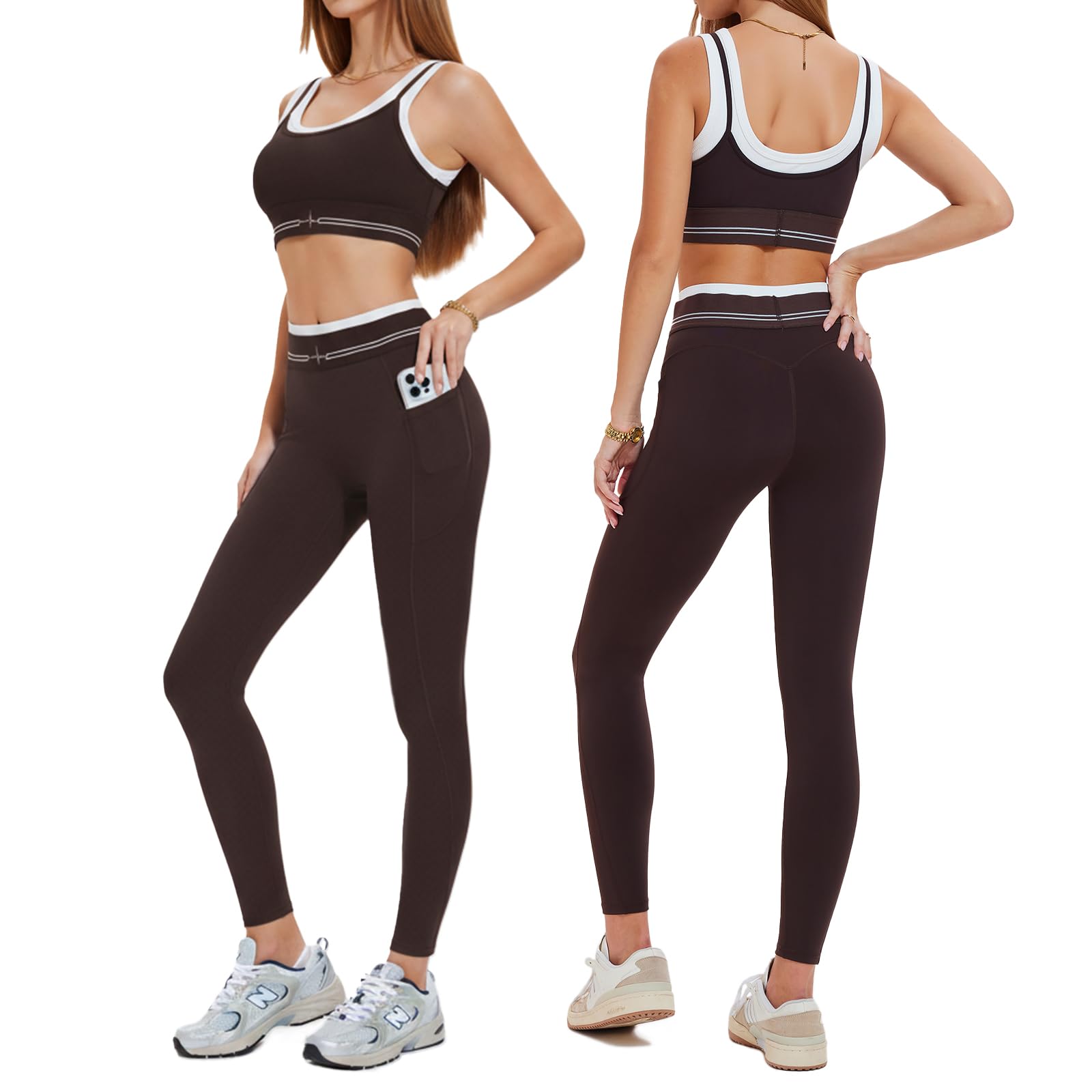 Airfree Womens Workout Sets 2 Piece Seamless Sport Bra Matching High Waist Leggings Gym Yoga Outfits Pilates Work