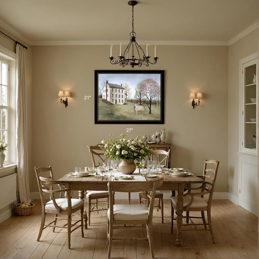 Trendy Decor4U Spring at White House Farm by Billy Jacobs Printed Wall Art, 27 Inch x 21 Inch, Black Frame