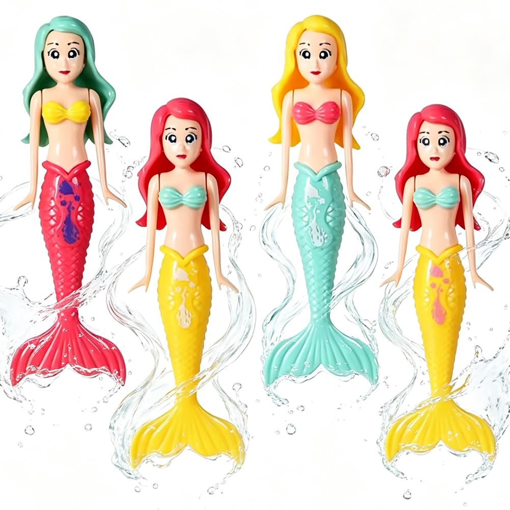 Spiritzohic 4 PCS Swimming Pool Toys, Swimming Toys, Water Bath Toy, Pool Diving Toy, for Girls Boys Pool Games and Divings Training A