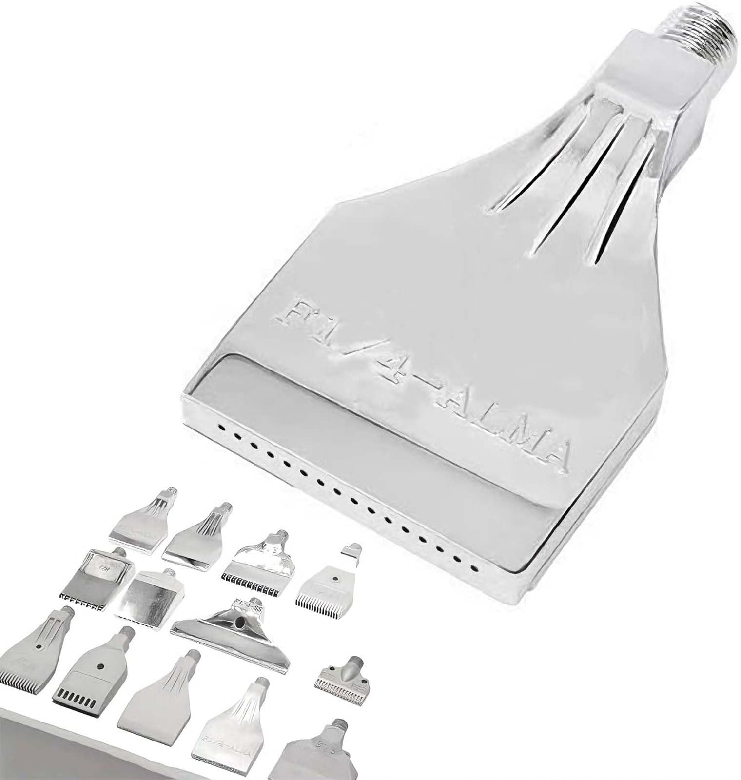 Ugello a getto piatto in lega per lo scarico dell' Ugello del soffiatore di tipo F G1/4 Lama d'aria con orifizio piatto maschio e raffreddamento diverse dimensioni(5pcs,16-hole AL(Matte))