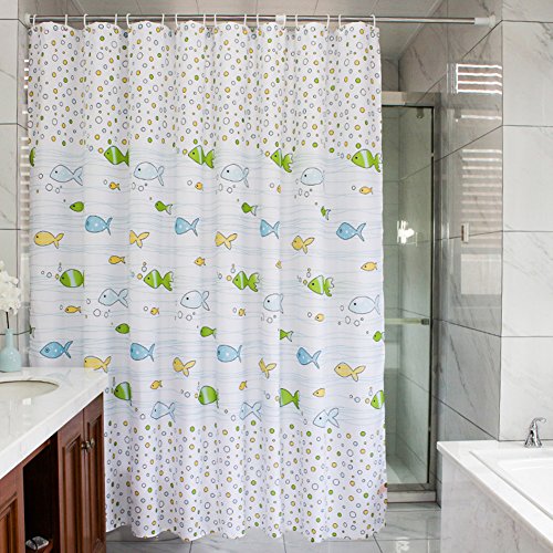 YLLLGE211 Duschvorhang Mit Blumen & Architektur-Motiv – 183 X 183 Cm, Wasserdichtes Polyester, Inkl. 12 Haken