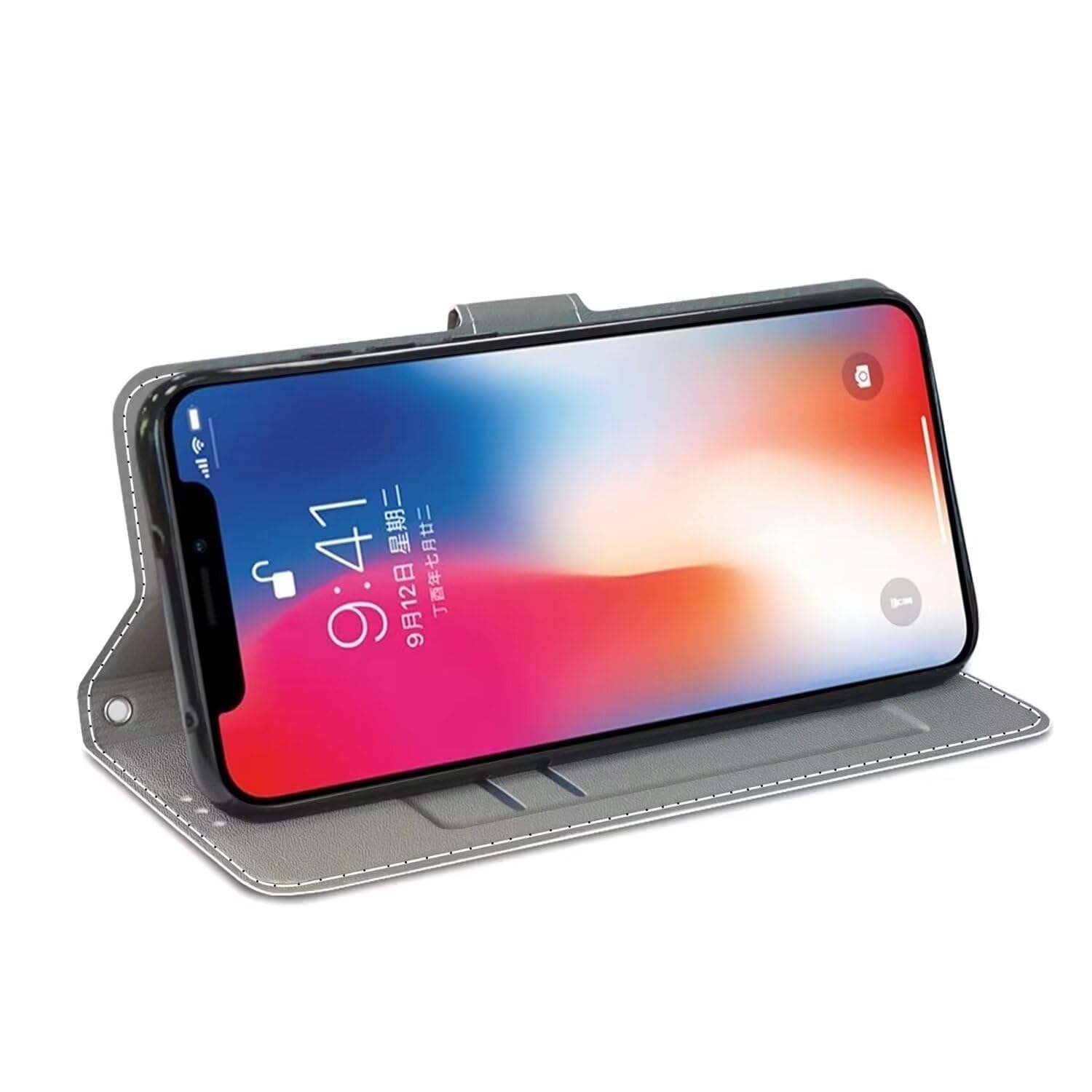 Dfjhure Honor X6b Case Leather Flip Wallet Phone Case Cover Silicone Shockproof Bumper Cover Stand View Cover with Card Slots Phone Case For Honor X6b- Butterfly - Image 4