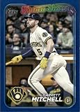 2024 TOPPS ROYAL BLUE #447 GARRETT MITCHELL BREWERS BASEBALL OFFICIAL TRADING CARD OF MLB