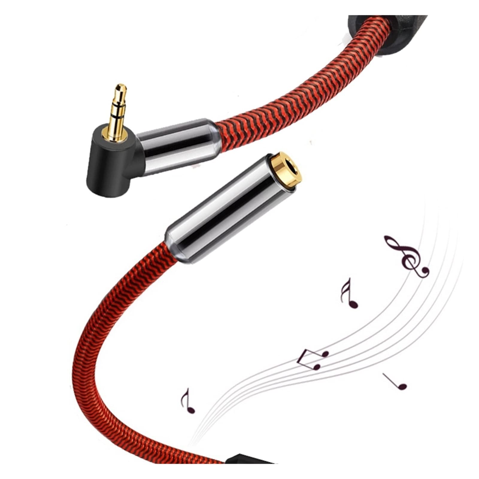 Câble audio d'extension de 3,5 mm avec mini-prise coudée 3,5 mâle à femelle compatible avec le casque de voiture PC Câble mobile 1M 2M 3M 5M 8M 10M ( Color : White (Straight) , Size : 10meter )