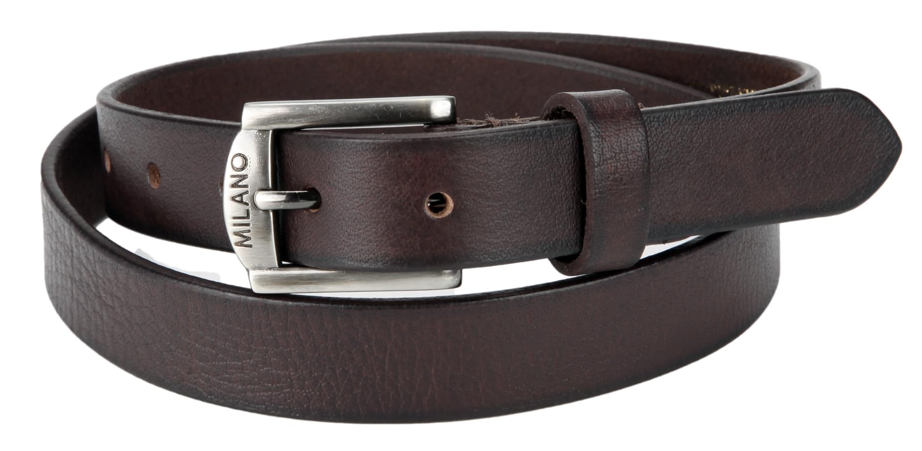 Men's Leather Belt, Man's Full Grain Leather Belts, 1" Wide, Waist 28" - 48" (Brown, L)