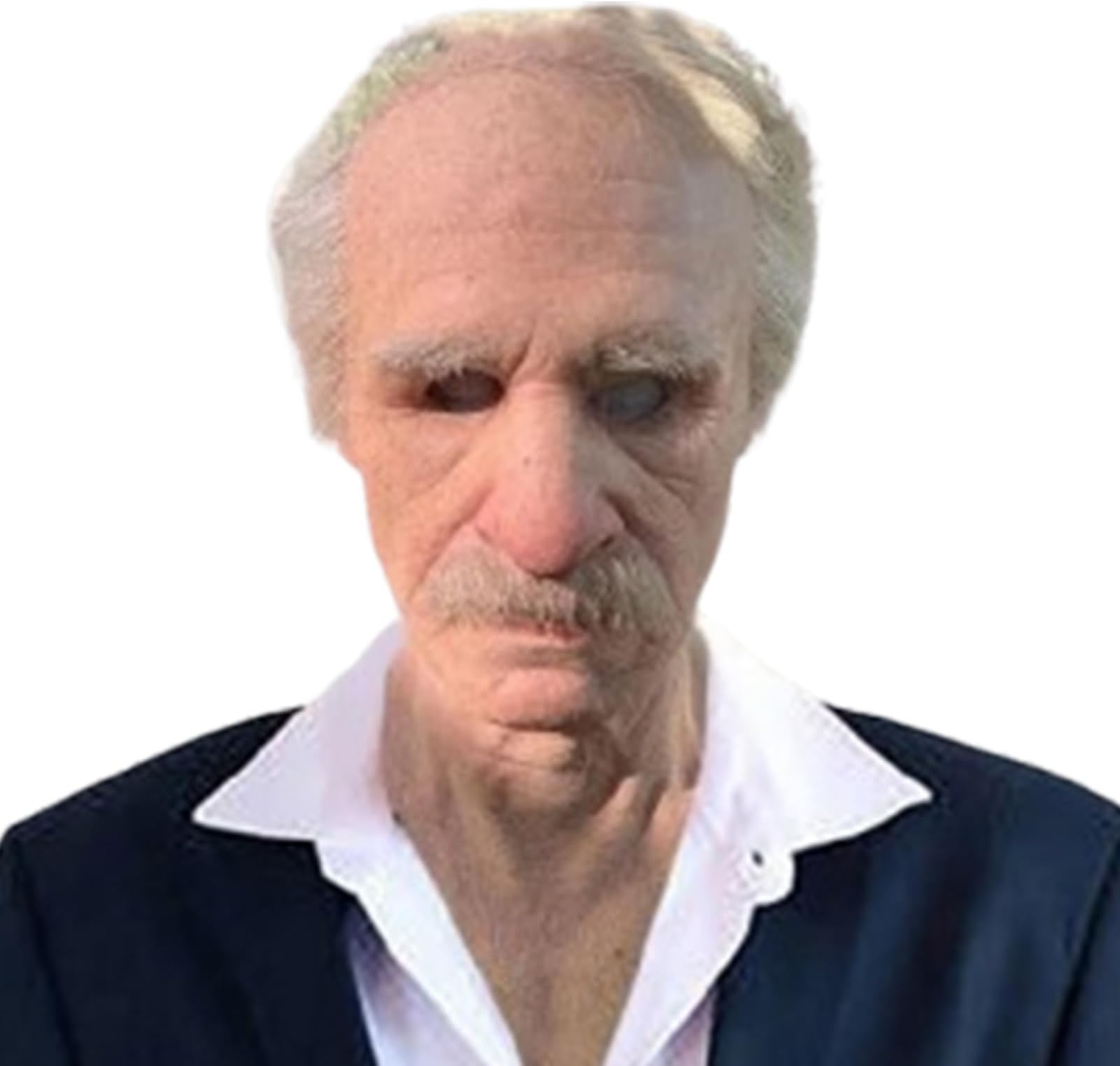 Realistic Old Man Masque - Full Head Masque - Dress up Props with White Hair and Beard for Party Cosplay Stage Show Festival Celebration Family Gathering Masquerade Theater Performance