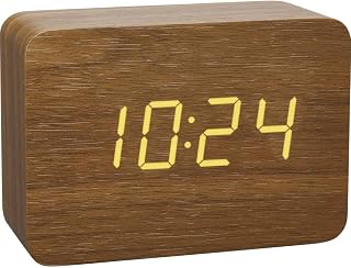 TFA Dostmann Design Funk-Wecker in Holz-Optik Clocco mit LED Ziffern