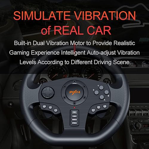 Miniatura 4 de PXN PC Racing Wheel, V900 Universal Usb Car Sim 270900 degree Race Steering Wheel with Pedals for PS3, PS4, Xbox One, Xbox Series XS, Switch