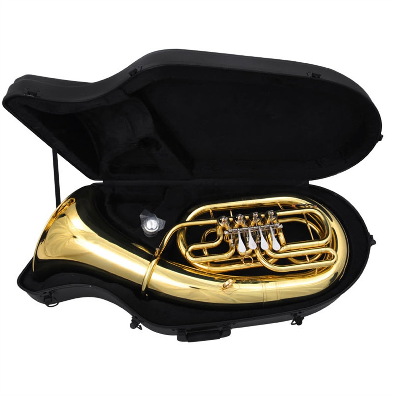 Messing-Euphonium, 4 Flache Tasten, B-Euphonium, Großes Horn-Blechinstrument Mit Koffer Euphonium für Anfänger