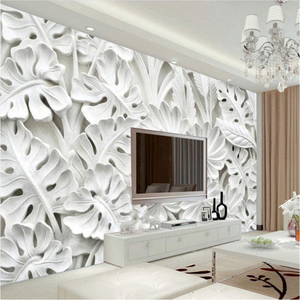 Mural 3D de yeso texturizado para eliminar la monotonía en las paredes de salón