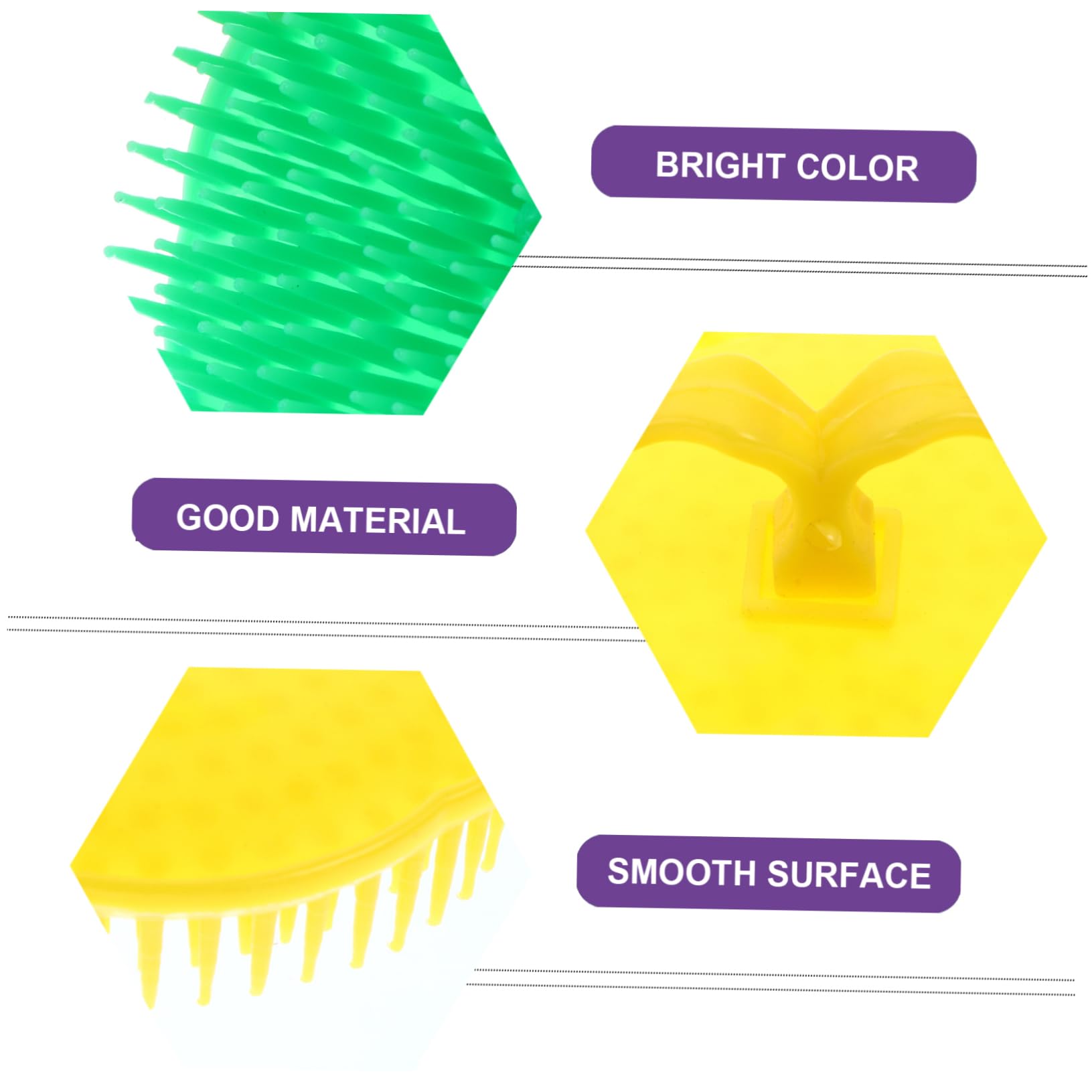 Cepillo Masajeador Cuero Cabelludo Ligero de Plástico Diseño Ergonómico y Clip de Mano, Adecuado para Lavar el Cabello y Promover Crecimiento Natural, Pack de 12 Color Aleatorio