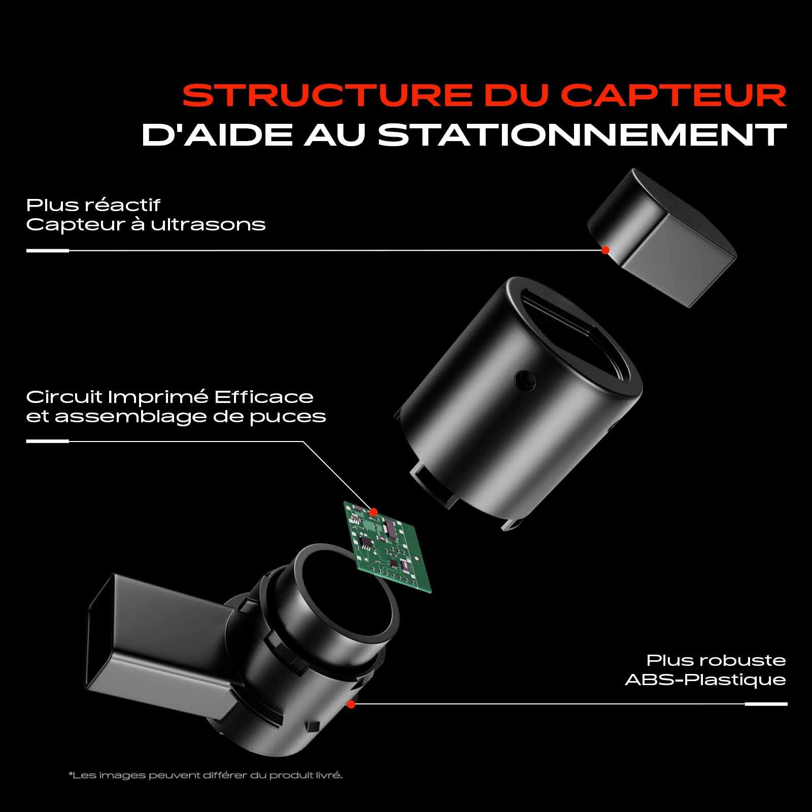 Frankberg 4 capteurs de stationnement arrière PDC à 3 broches 659095 | Compatible avec: 307 3A/C, C2 Enterprise JG, Berlingo/Berlingo Premier monospace GFK GJK MF, 307 SW 3H