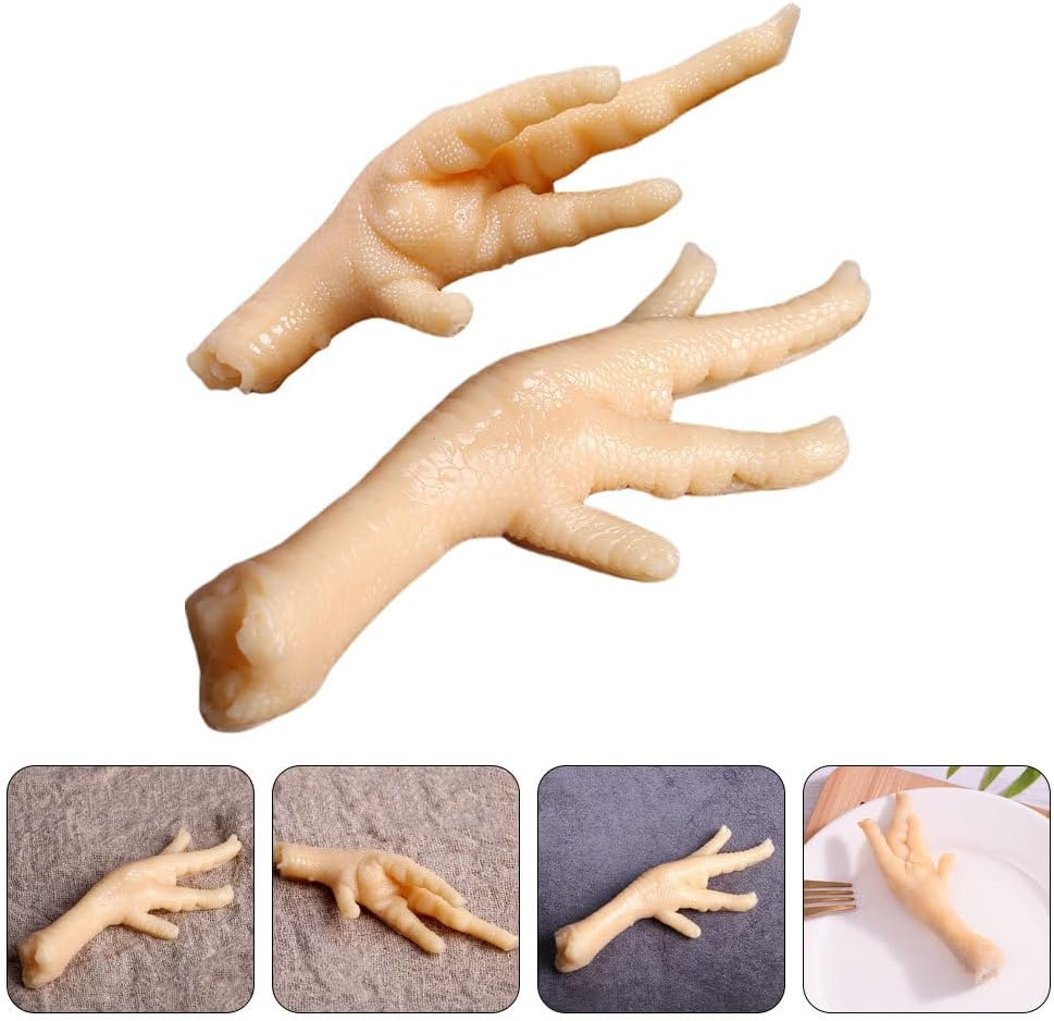 PRETYZOOM 5sets Realistic Chicken Toe Model PVC Simulated Food Roast Chicken Foot for Decor Photography Kitchen Display 2pcs*5