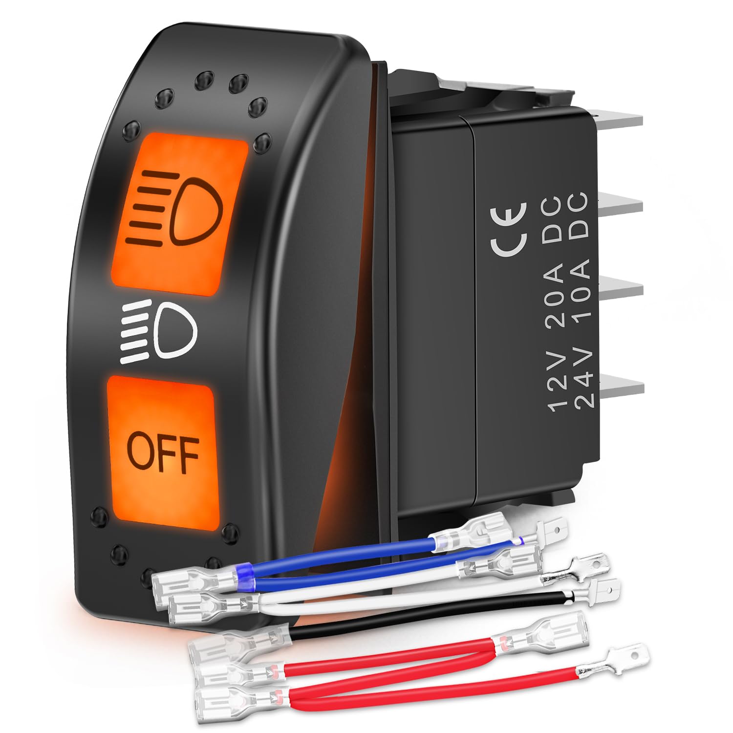 Nilight UTV Headlight Rocker Switch On Off 8 PIN Toggle Switches with Orange Backlit Light 12V 24V with Jumper Wires Set for CAN-AM Maverick X3 Defender Maverick Trail and Sport 710004492-image-43