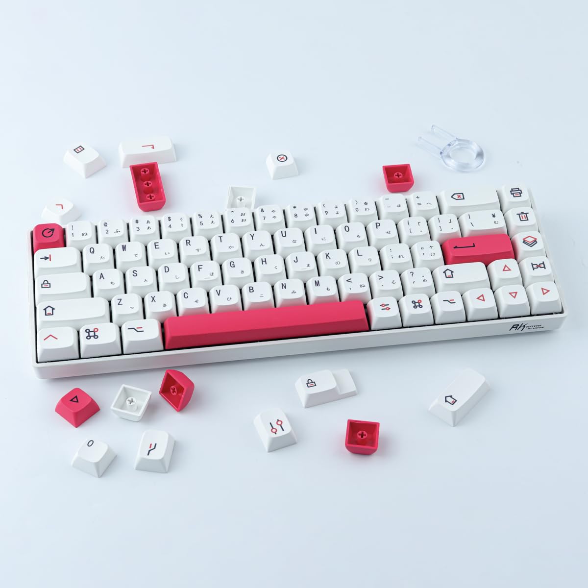 だぶる✩.*˚ PBT Keycaps 126 klawiszy japońska sublimacja dye biały i