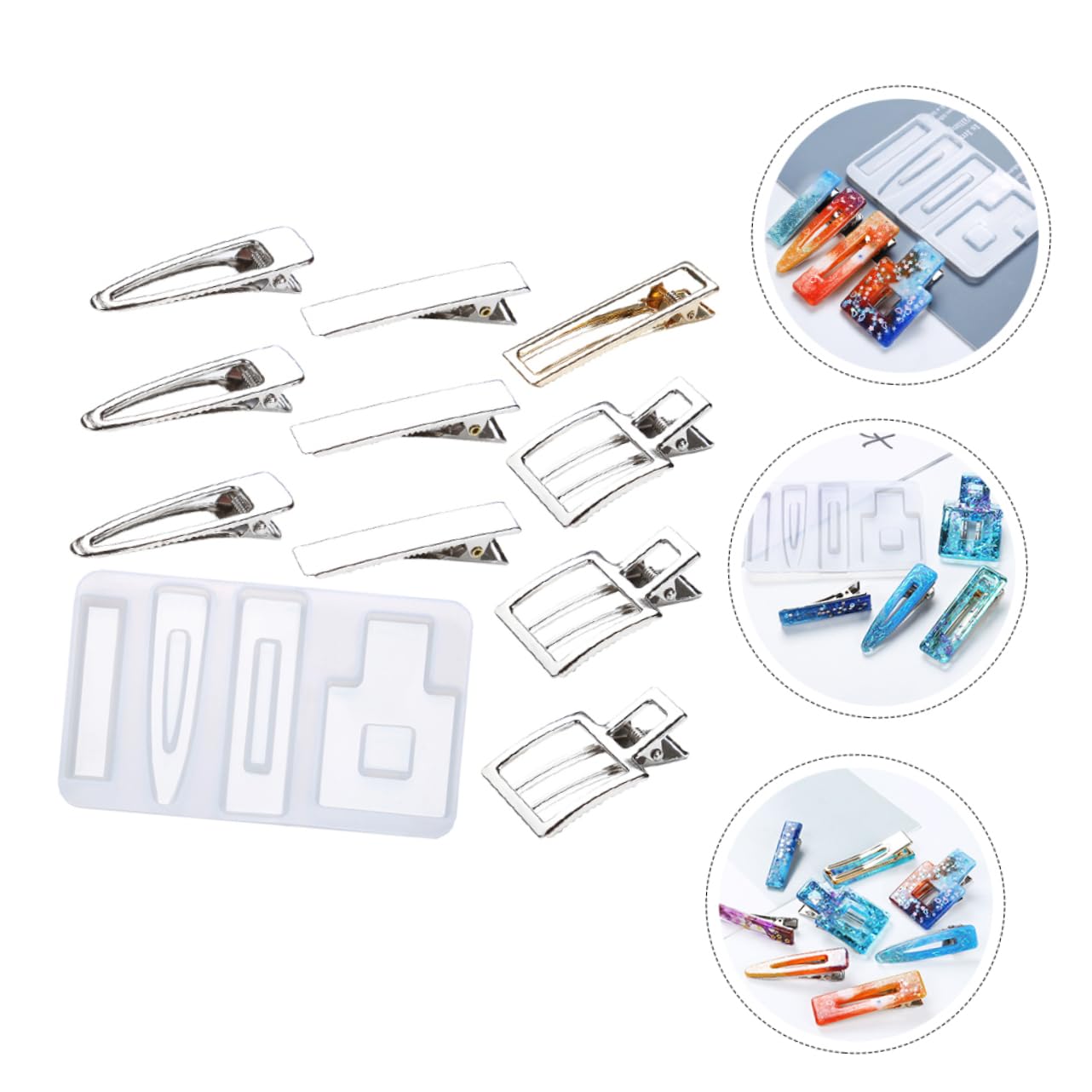 STOBOK 3sets Stampo Per Fermagli Per Silicone Di Stampo Per Creazioni Fatte Mano Mold Per Epoxy e Fai Da Te Per Accessori Per Regali Creativi e Hobby Di Artigianato
