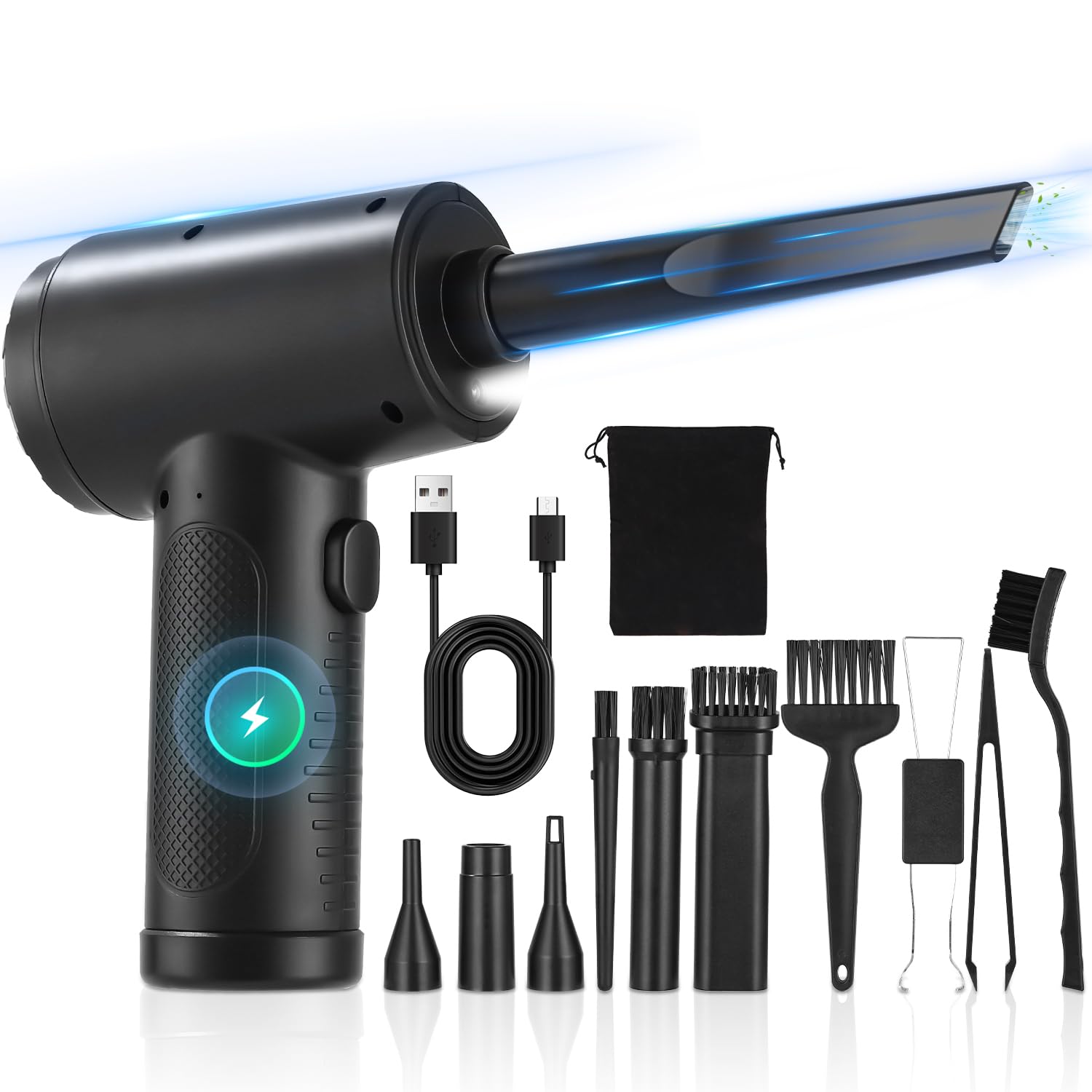 Aspirapolvere E Soffiatore 2 In 1 Senza Fili - 90000RPM, 12Kpa, 7000mAh Per PC, Auto, Casa - Foto 4